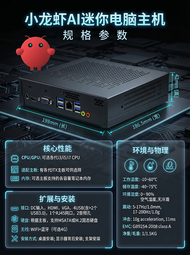 小龙虾迷你电脑 MIS-ITX09