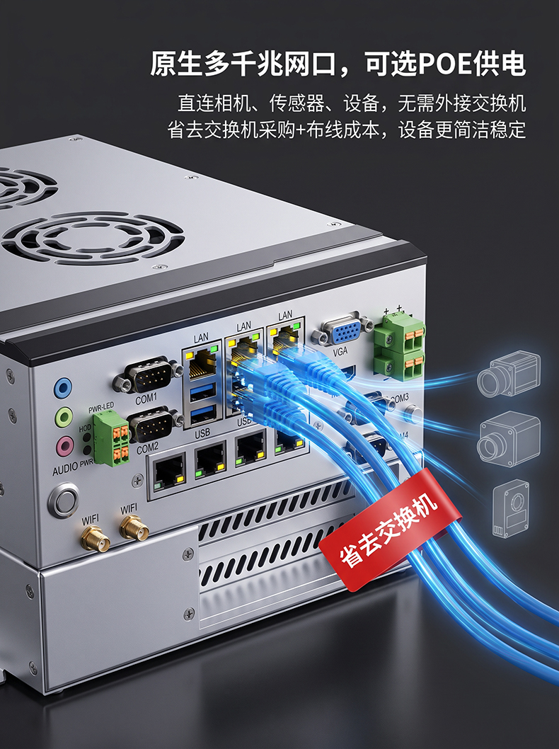 BOX工控机,散热齿上带风扇MIS-EPIC08-2E/PE