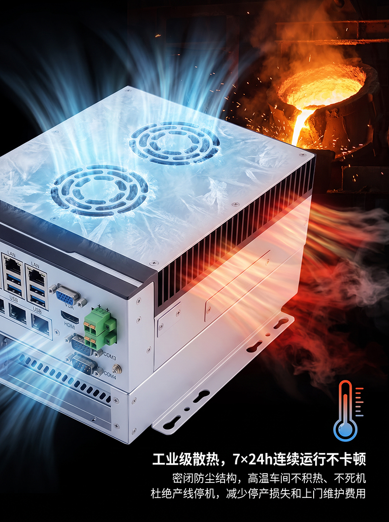 BOX工控机,散热齿上带风扇MIS-EPIC08-2E/PE