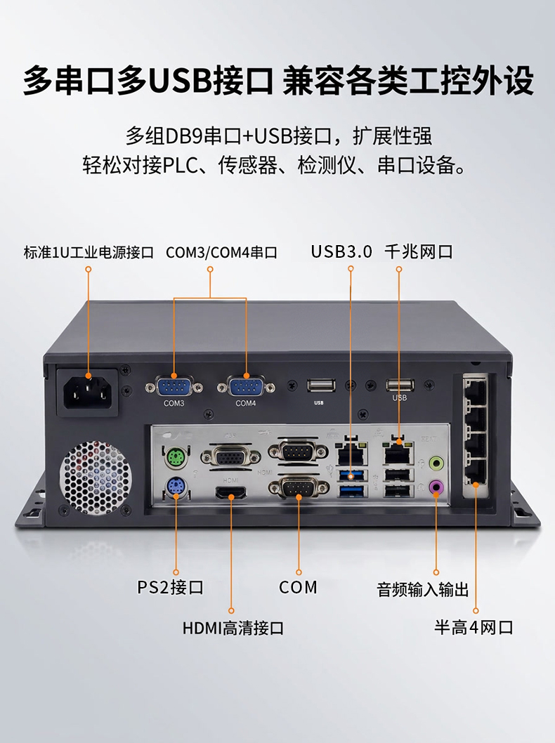 嵌入式壁挂工控机，1个PCIE半高扩展